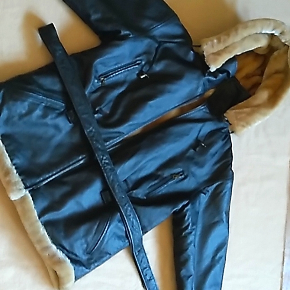 A genuine leather winter coat by wilda